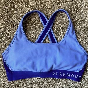 Under Armour | Compression Mid Cross-back Sports Bra | Size M | Blue/Purple
